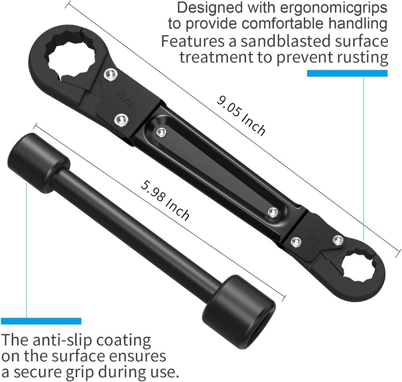 Holdly Multi-Functional Angle Stop Wrench Kit - Plumbing Tools for Professional Plumbers | Installing & Removing Compression Angle Stop and Fittings (Black-Angle Stop Wrench Kit) - Image 2